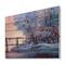 Designart - Winter Scenery With Bridge Of Meandering River I - Lake House Print on Natural Pine Wood
